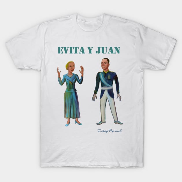 Evita and Juan Peron T-Shirt by diegomanuel